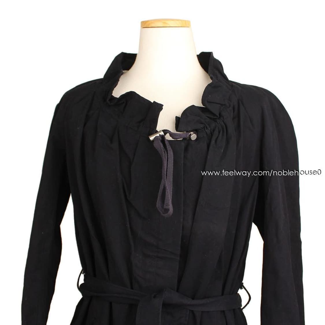 아떼바네사브루노 블랙 셔링카라 집업 벨티드 자켓(34) 상품이미지6