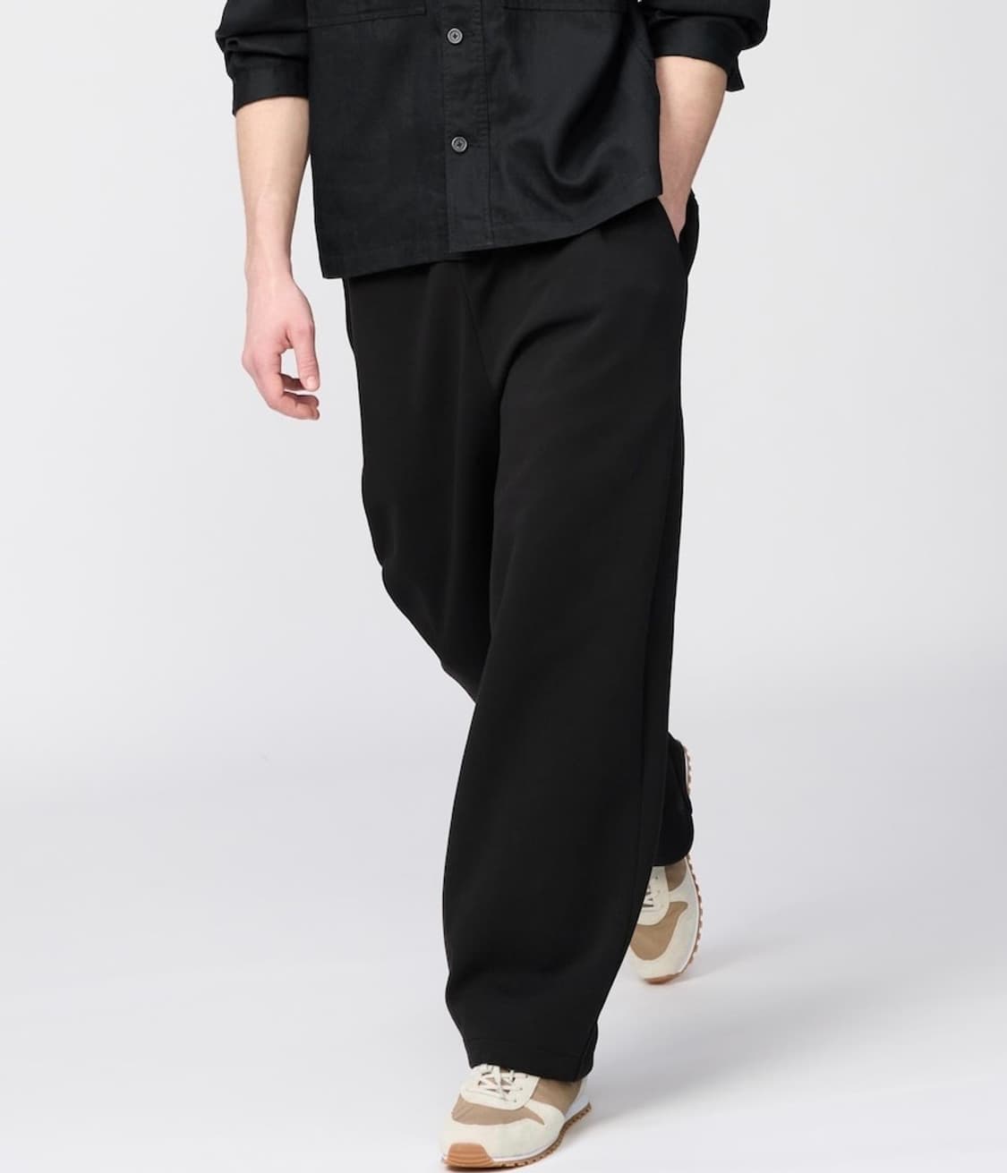 유니클로 스웨트와이드팬츠 블랙 XL (다리길이66~72cm) 상품이미지1