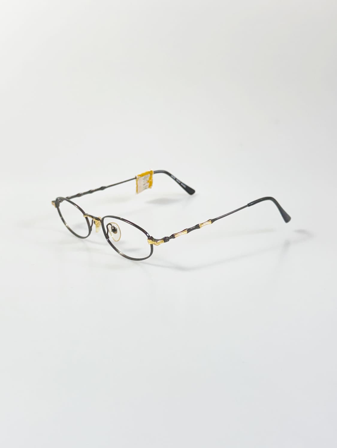 일본제 SNIPE 슬림 오벌 블랙 골드 메탈 빈티지 안경 상품이미지3