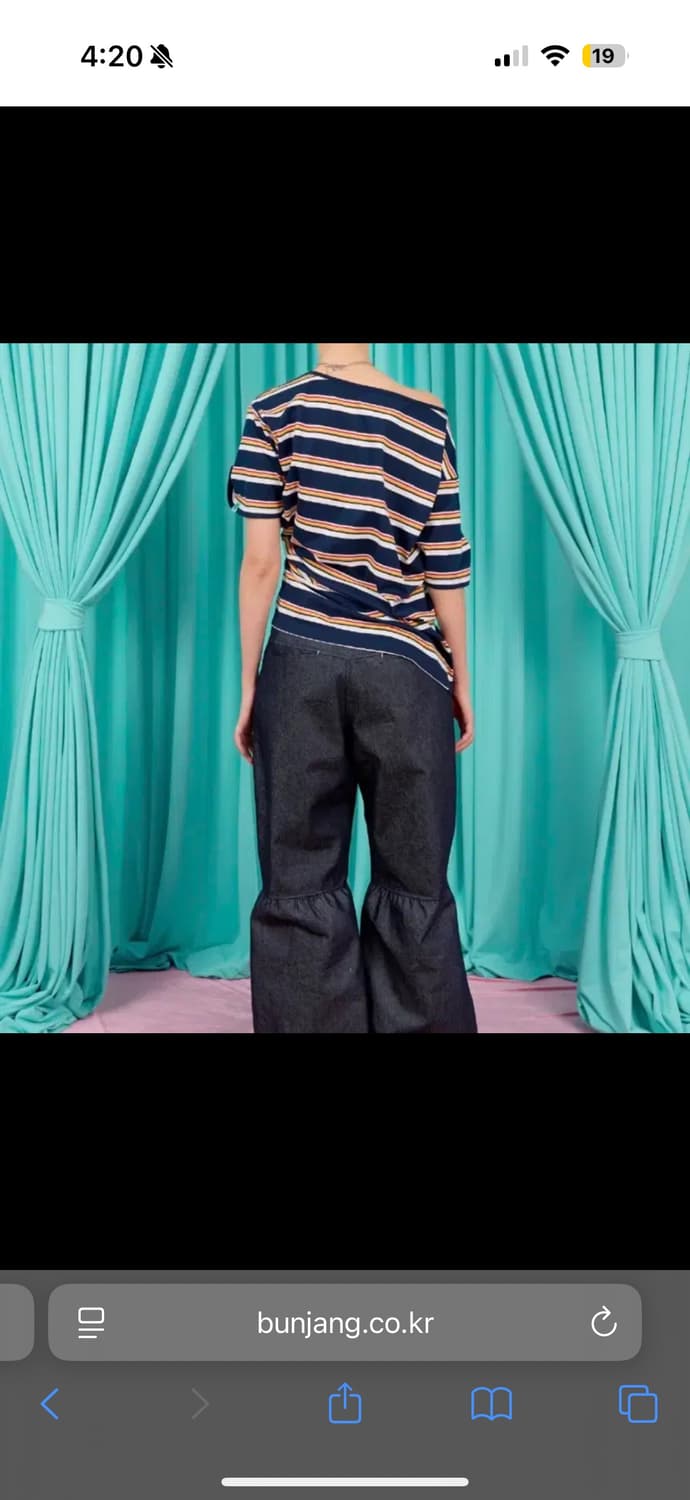 헤레틱 버튼 스트라이프 오프숄더 반팔티 상품이미지7