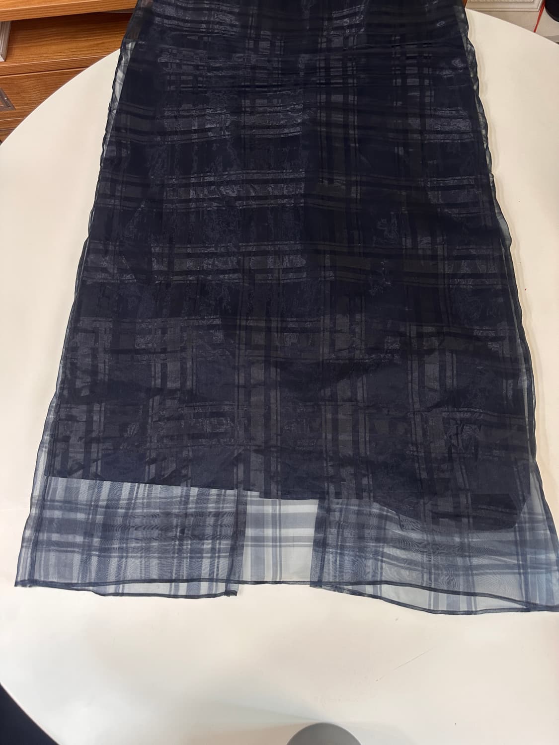 Hwi 휘하우스 체크 쉬어 스커트 네이비 상품이미지6