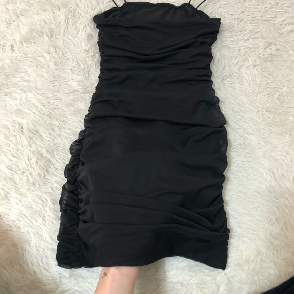 빈티지 셔링 블랙 미니원피스 상품이미지7