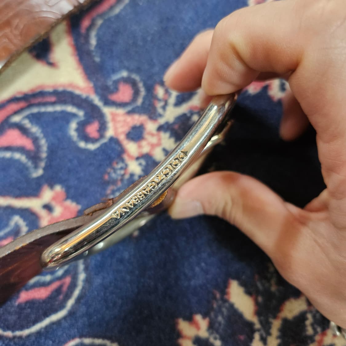 돌체앤가바나 Y2k 빈티지 브라운 가죽 레터링 벨트  상품이미지4