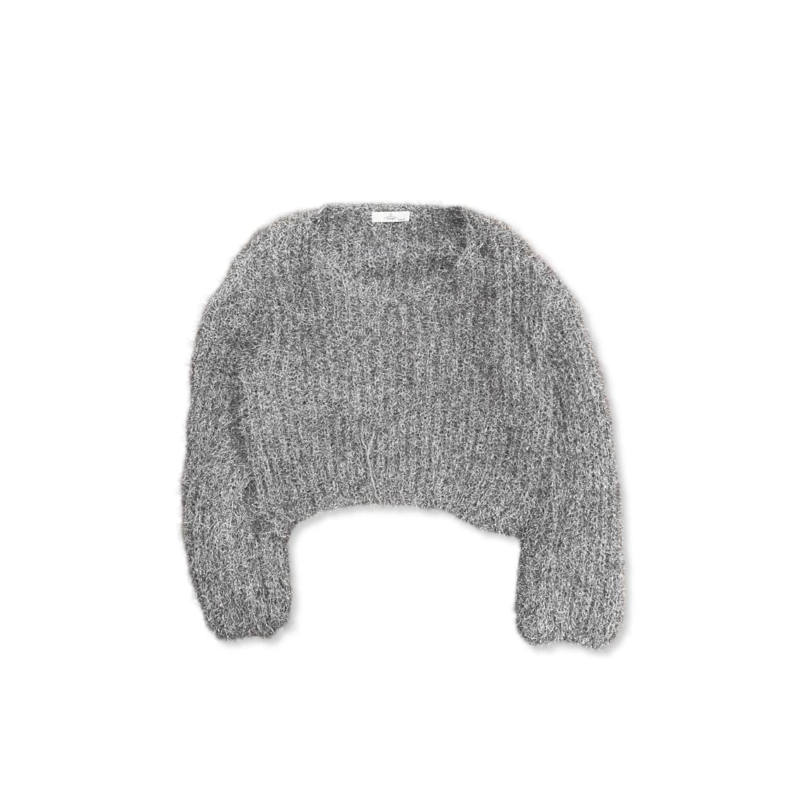 Glitter Detail Fur Crop Sweatshirt 상품이미지2