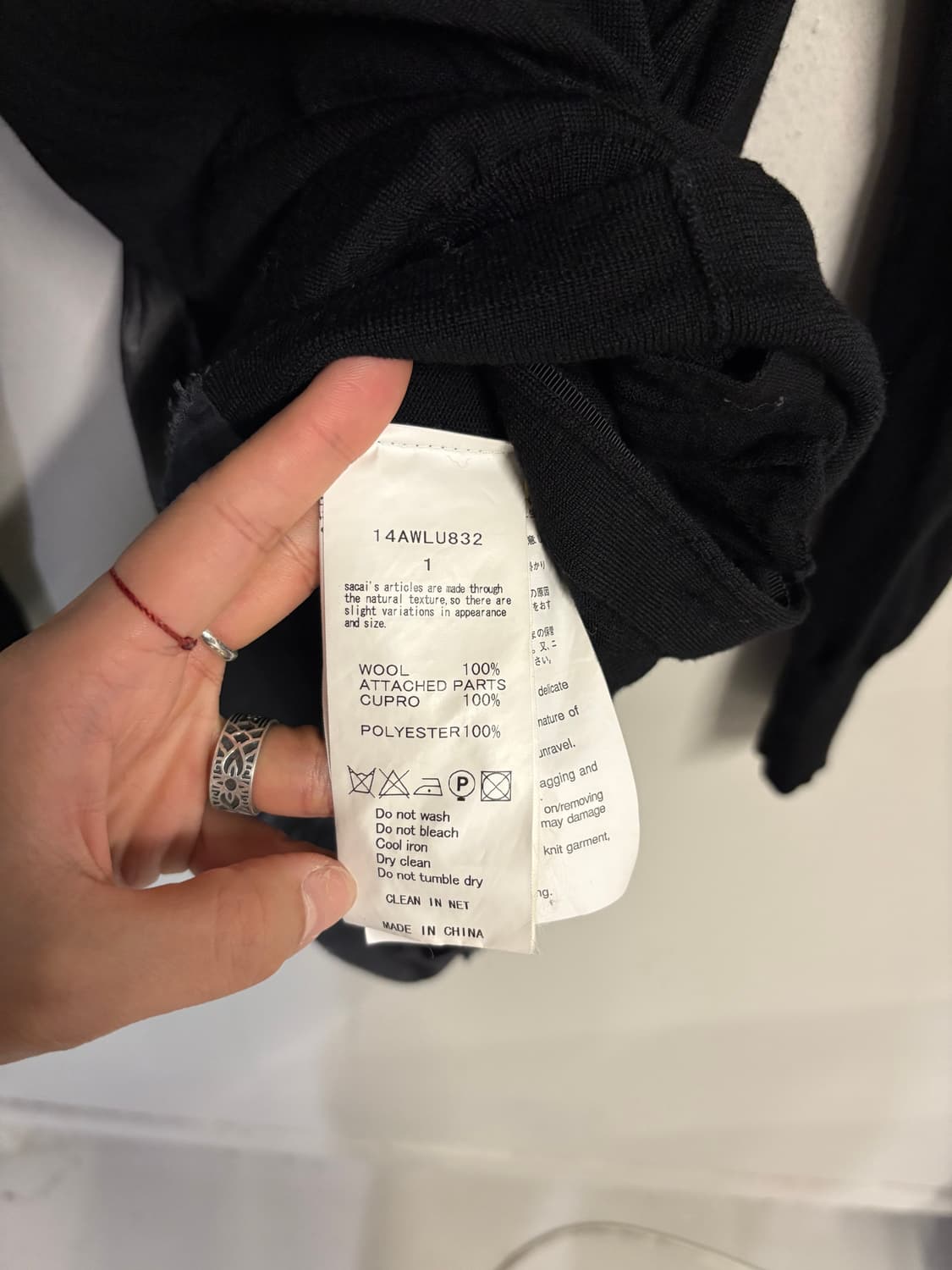 SACAI LUCK back pleats cardigan black 1  상품이미지9