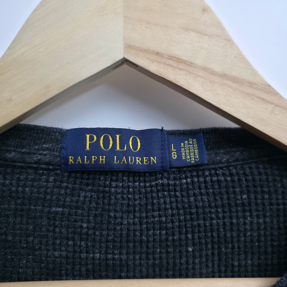 [L] 폴로 랄프로렌 다크 그레이 와플 티 상품이미지5