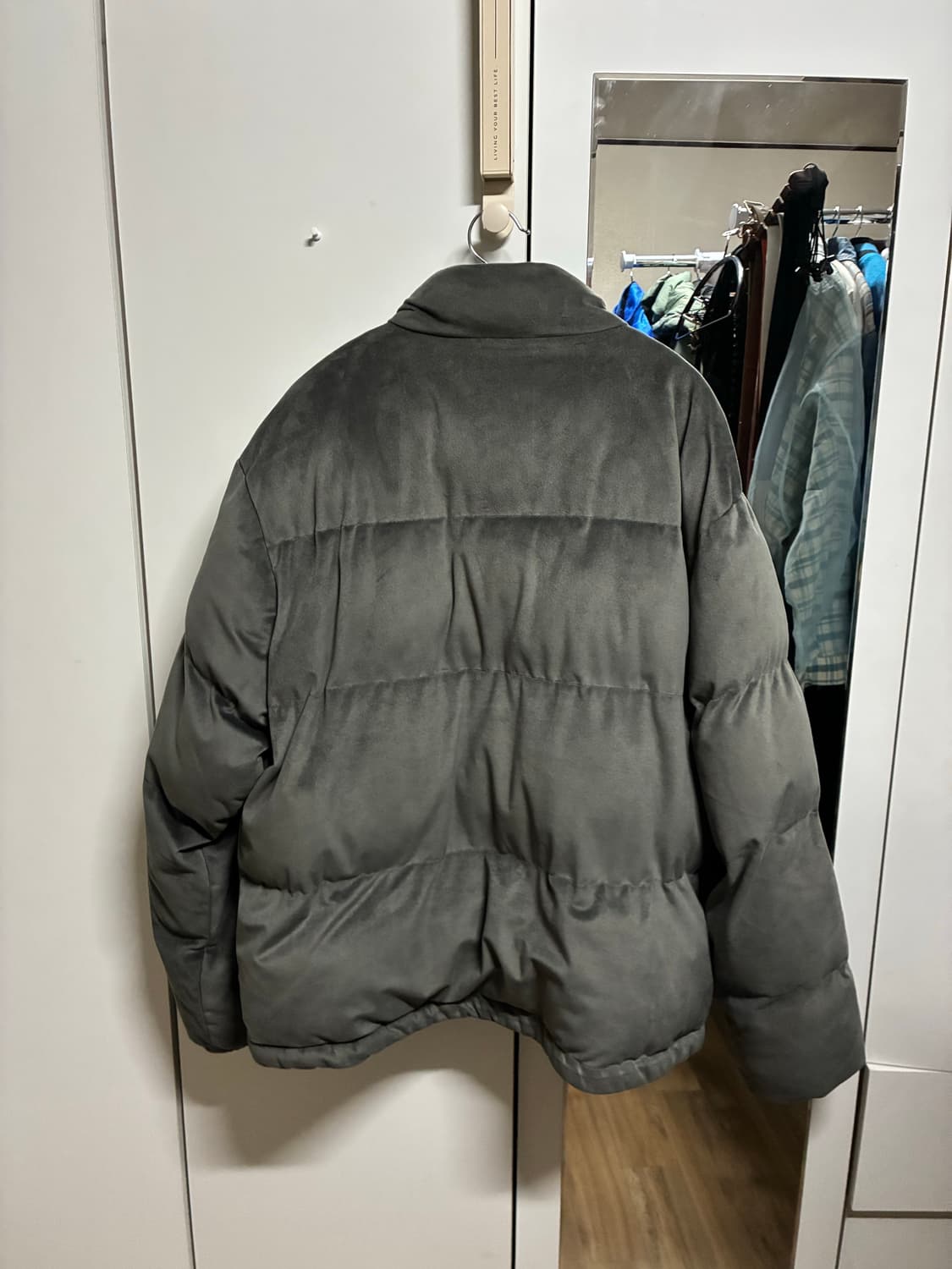 다크그레이 벨벳 패딩 (Free 사이즈) 상품이미지2