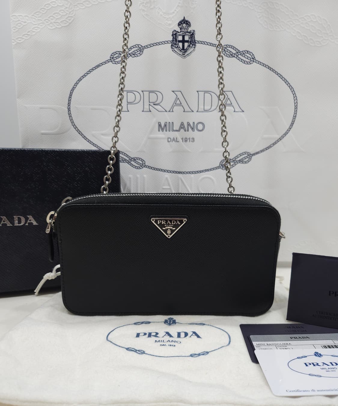 프라다 사피아노 더블 지퍼 체인백  상품이미지1