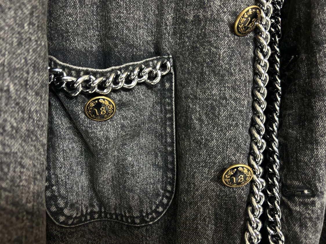 R13 체인 장식 데님 자켓 상품이미지8