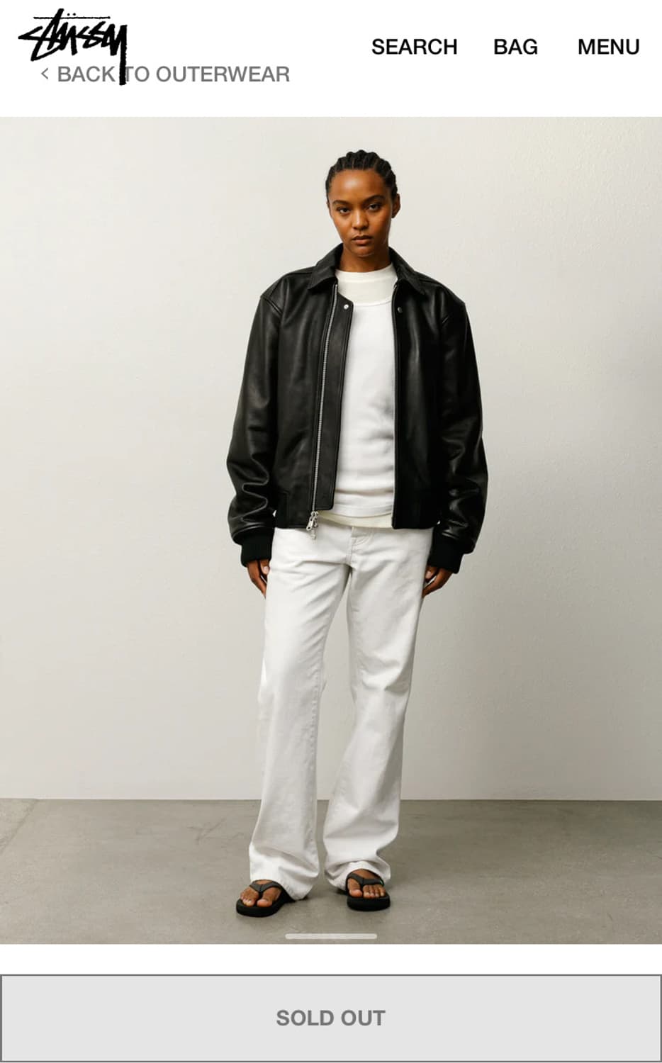 스투시 25FW 플라이트 레더 자켓 S 상품이미지6