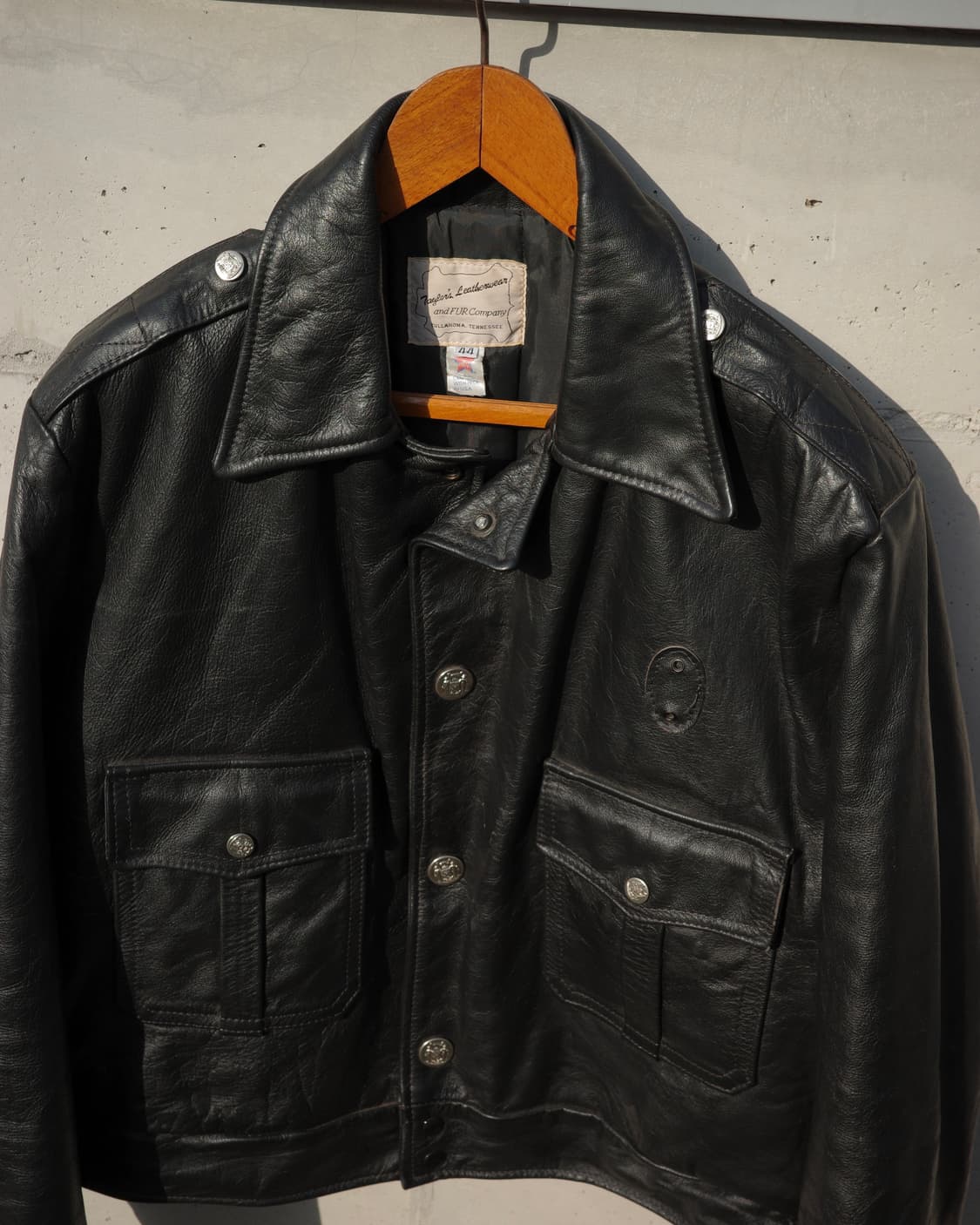 70s taylor leatherwear 시카고폴리스맨 레더 자켓 상품이미지2