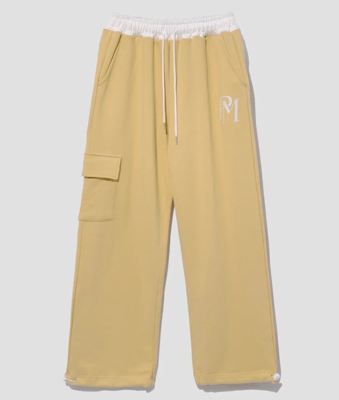 피스메이커 오피셜 카고 스웨트 팬츠 옐로우 화이트배색조거트레이닝바지스트링 상품이미지6