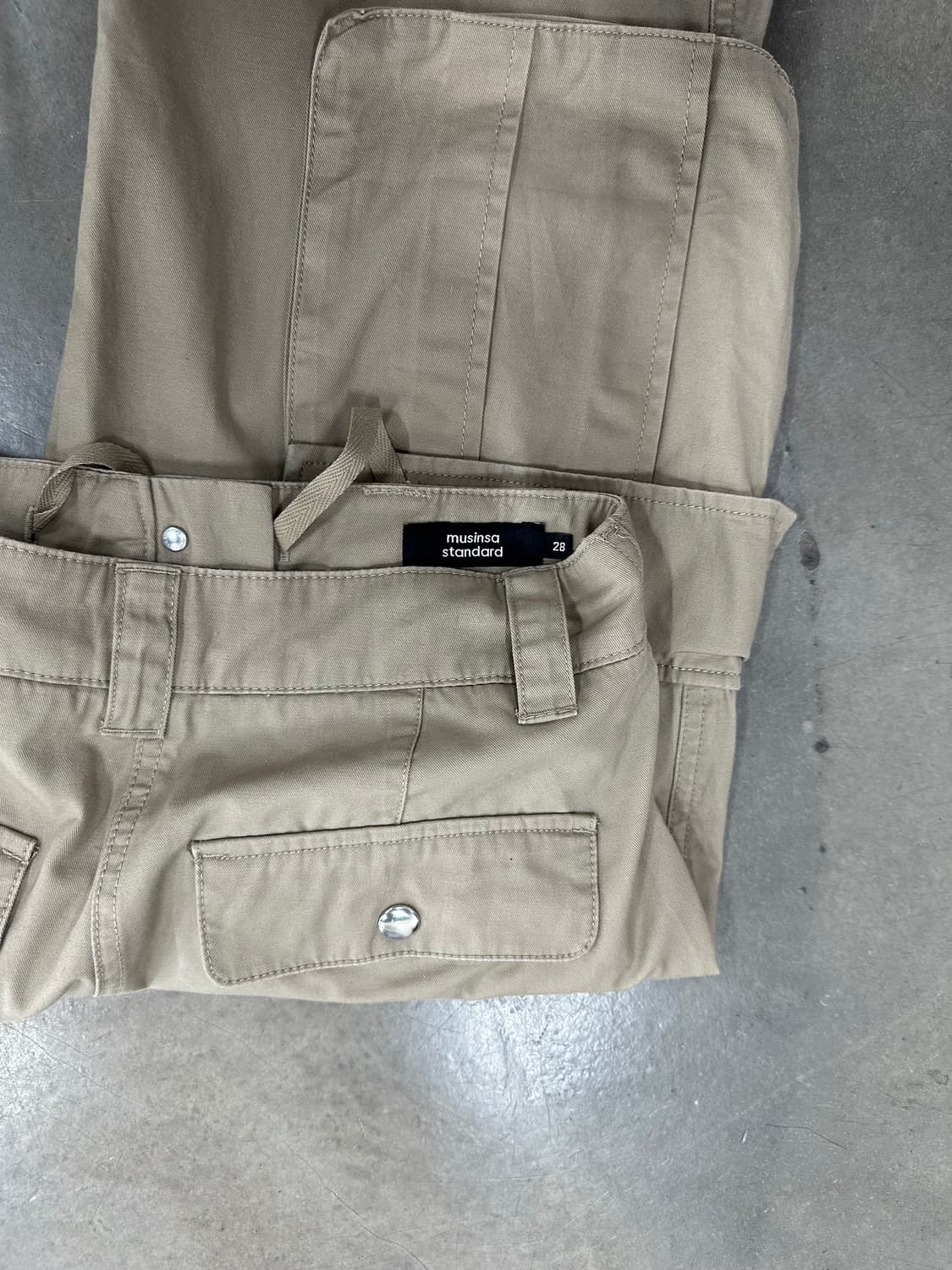 빈티지 와이드부츠컷 카고팬츠 샌드베이지 상품이미지7