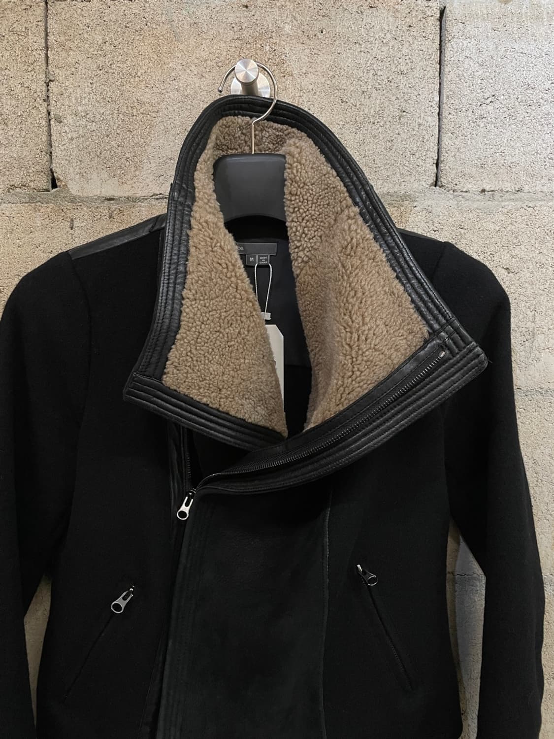 빈스 모토 시어링 울 레더 자켓  상품이미지2