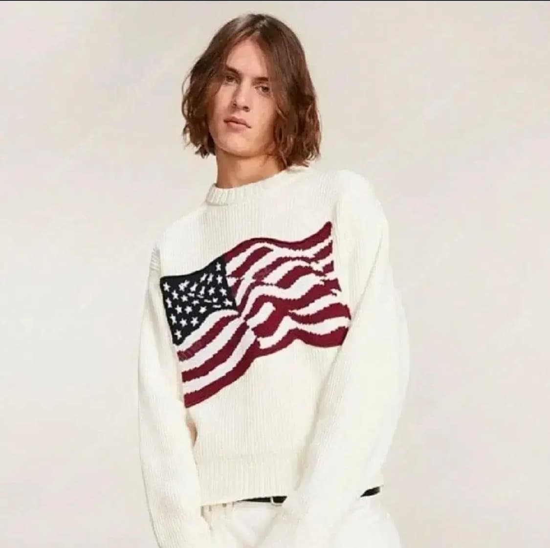 타미힐피거 성조기 니트 L 화이트 상품이미지6