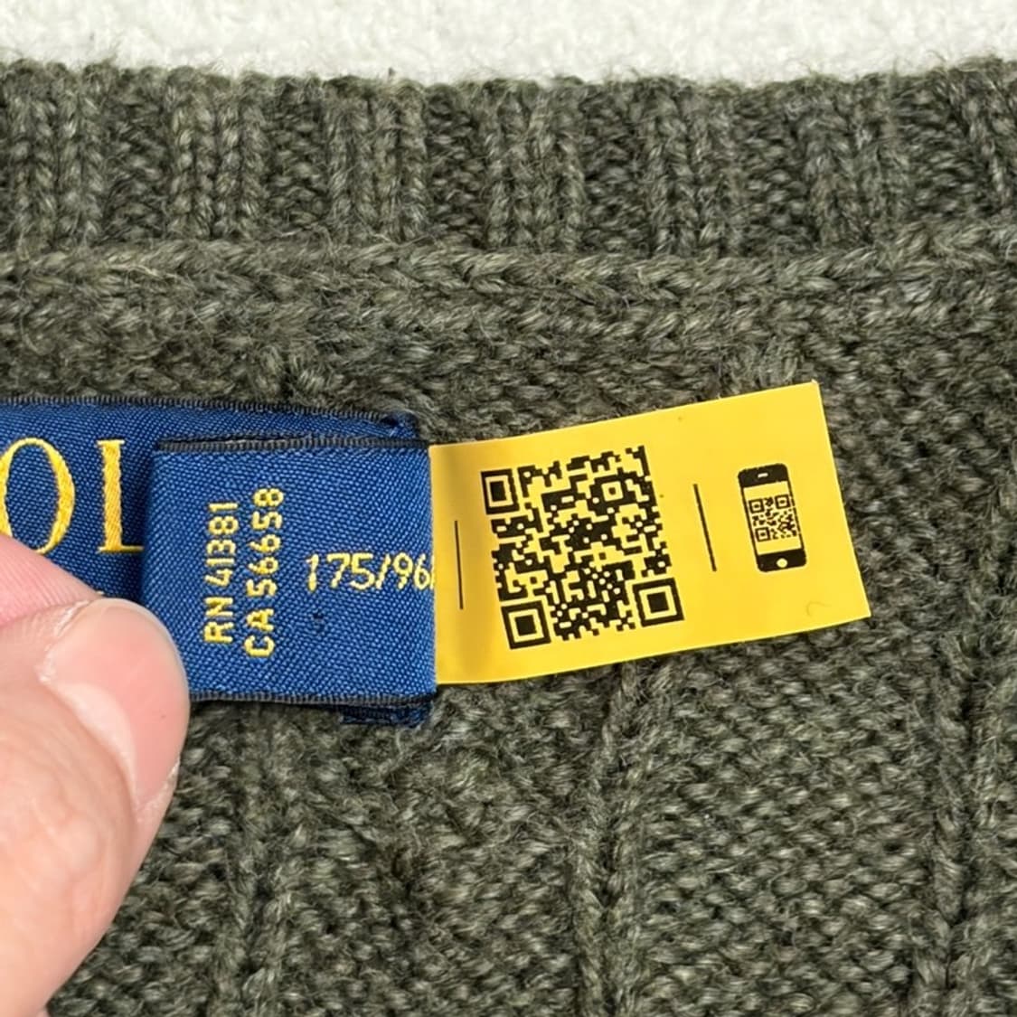 POLO RALPH LAUREN 카키 케이블 니트베스트 M 상품이미지4