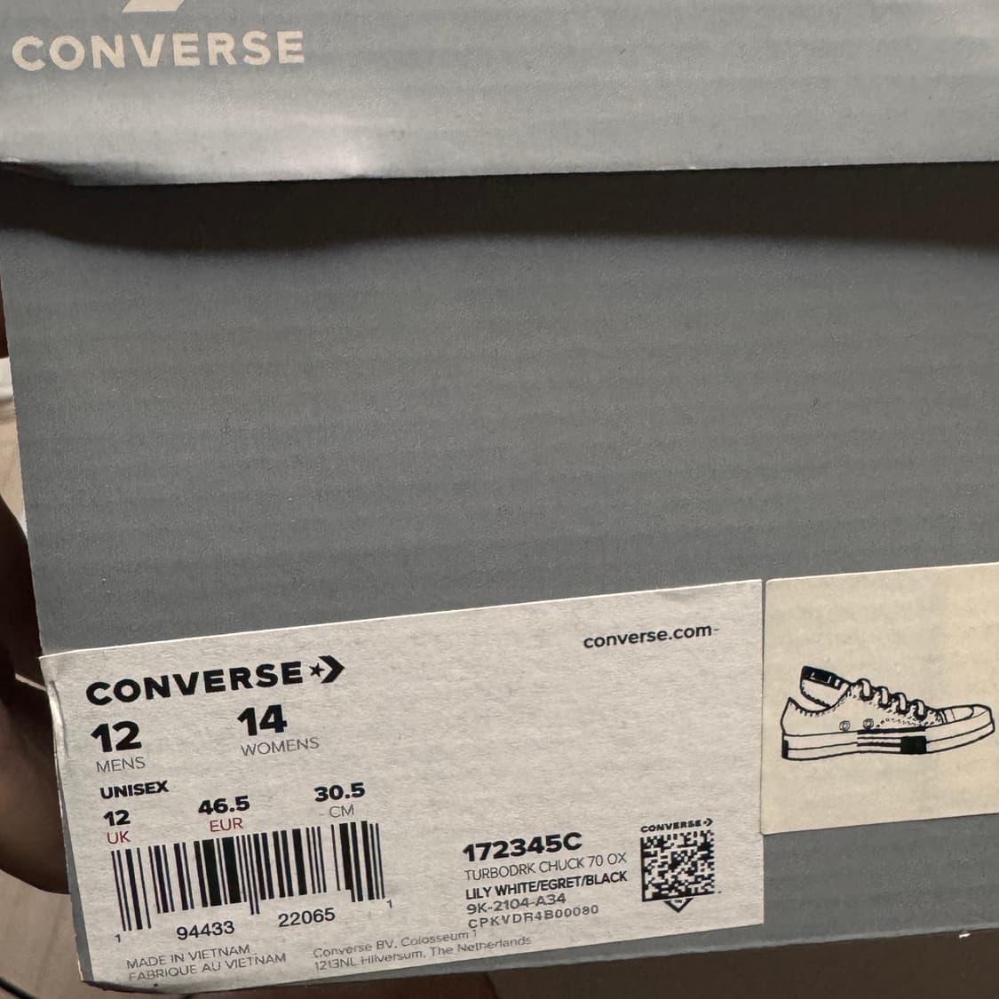 릭오웬스 컨버스 다크스타 척 70 로우 화이트 305사이즈 상품이미지3