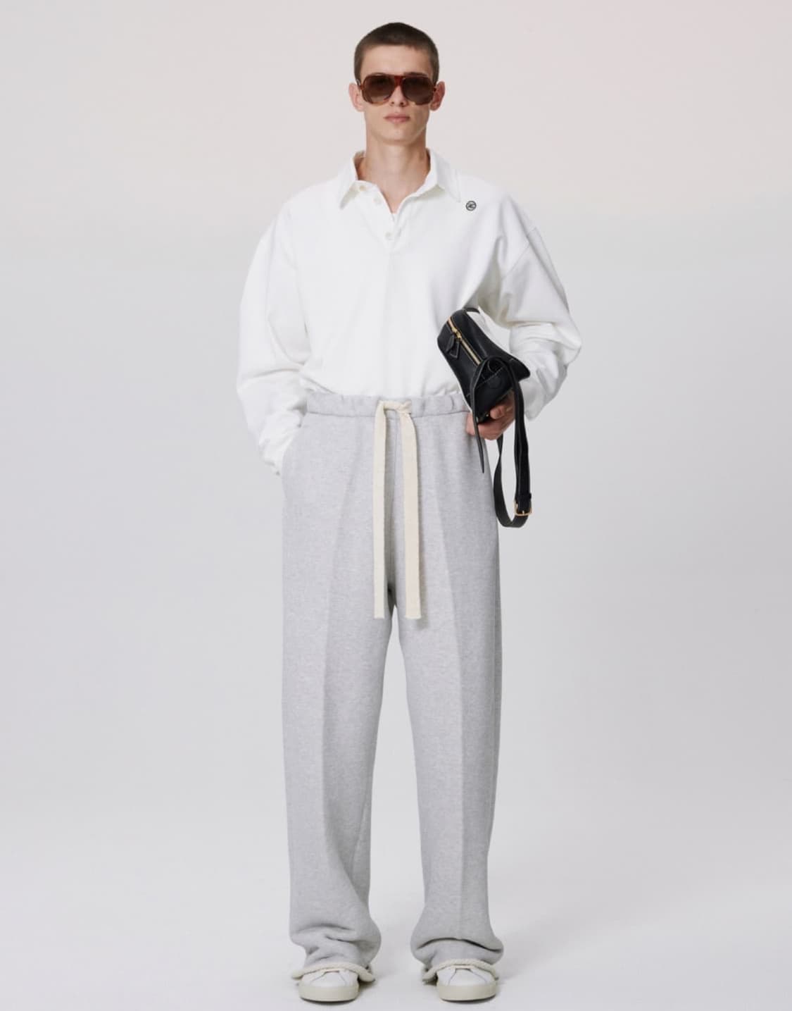 렉토 코튼 저지 와이드 스웻 팬츠 그레이 M 상품이미지1