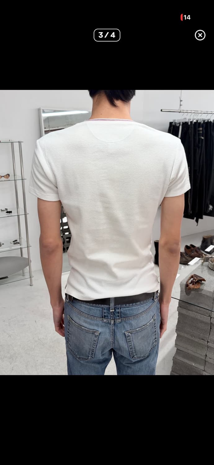 미하라 야스히로 비대칭 브이넥 티셔츠 상품이미지3