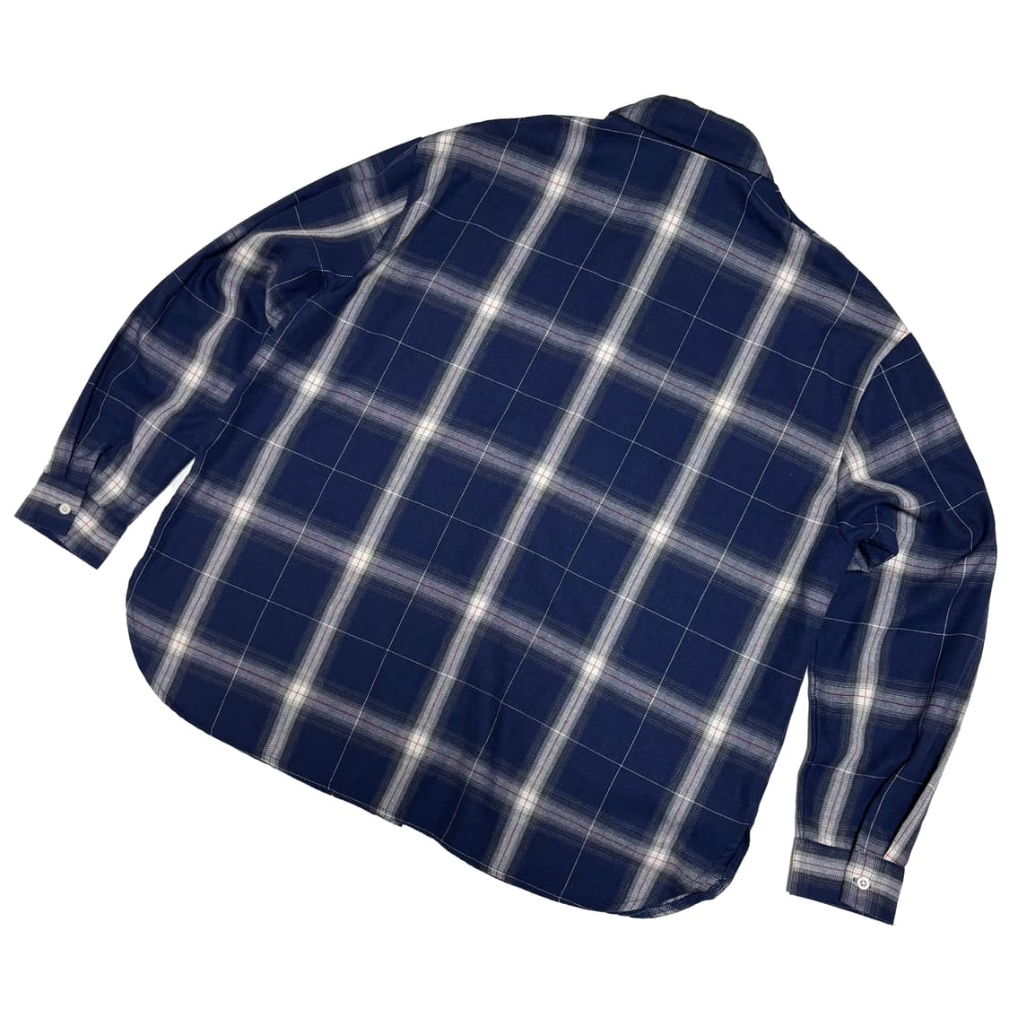 오버사이즈 네이비 윈도우페인 체크 셔츠 상품이미지4