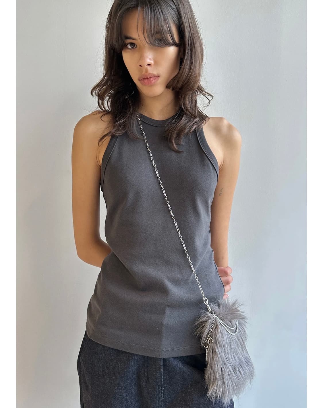 로우클래식 퍼 미니백_퍼플 상품이미지1