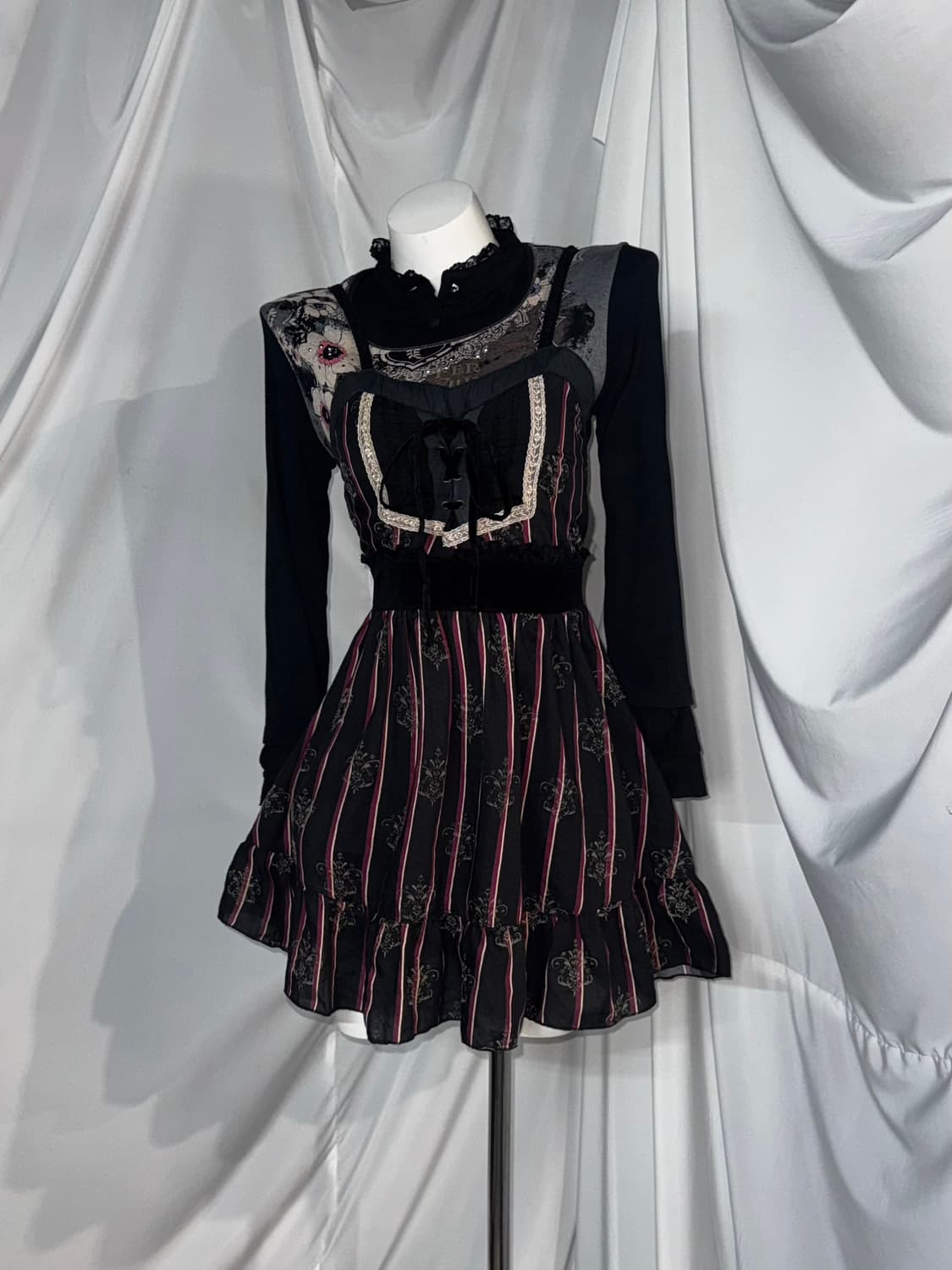 엑시즈팜 무채색 오리엔탈 블랙 고스고딕 코디세트 상품이미지8