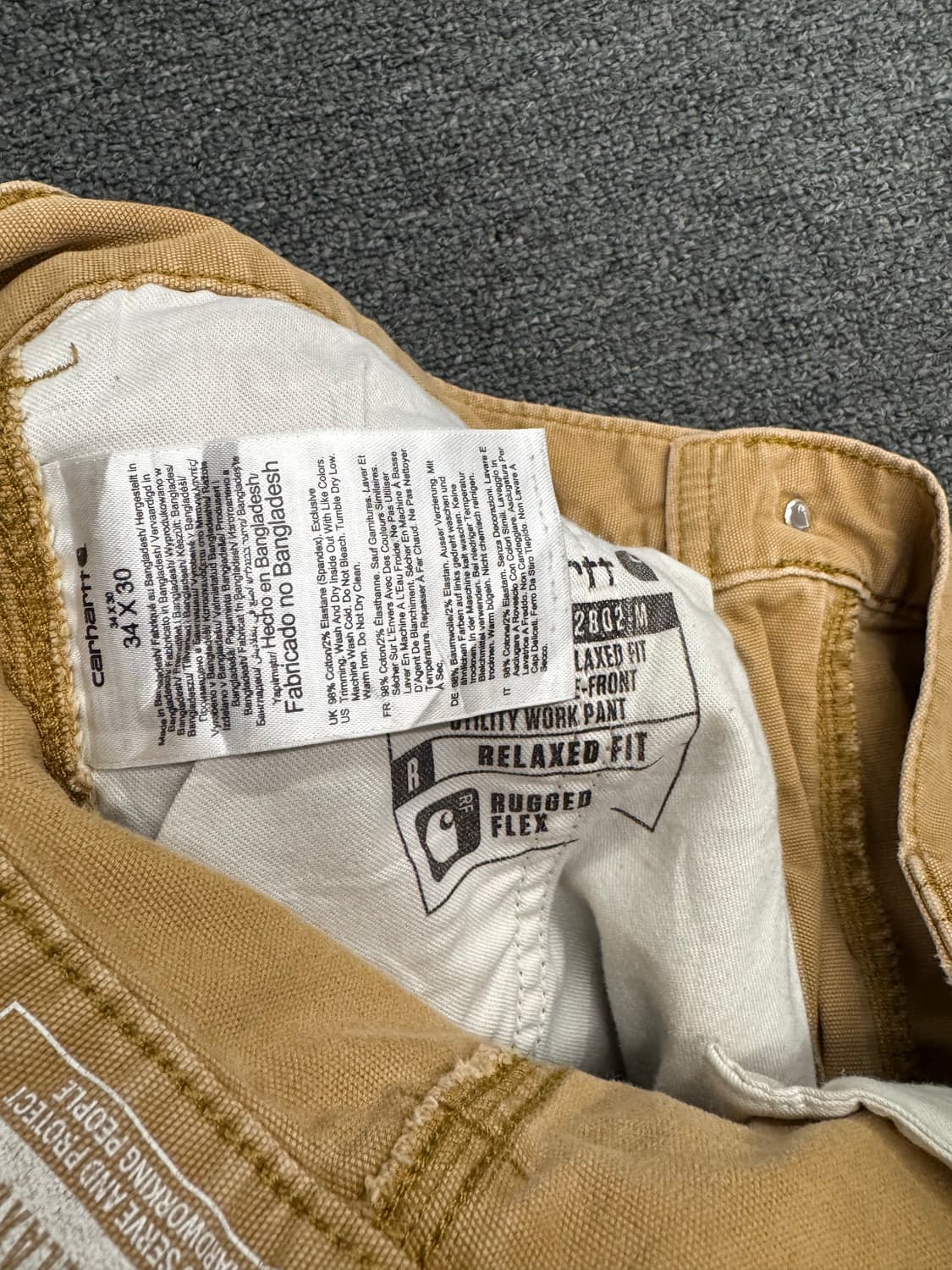 34)칼하트 빈티지 베이지 더블니 워크팬츠 상품이미지6
