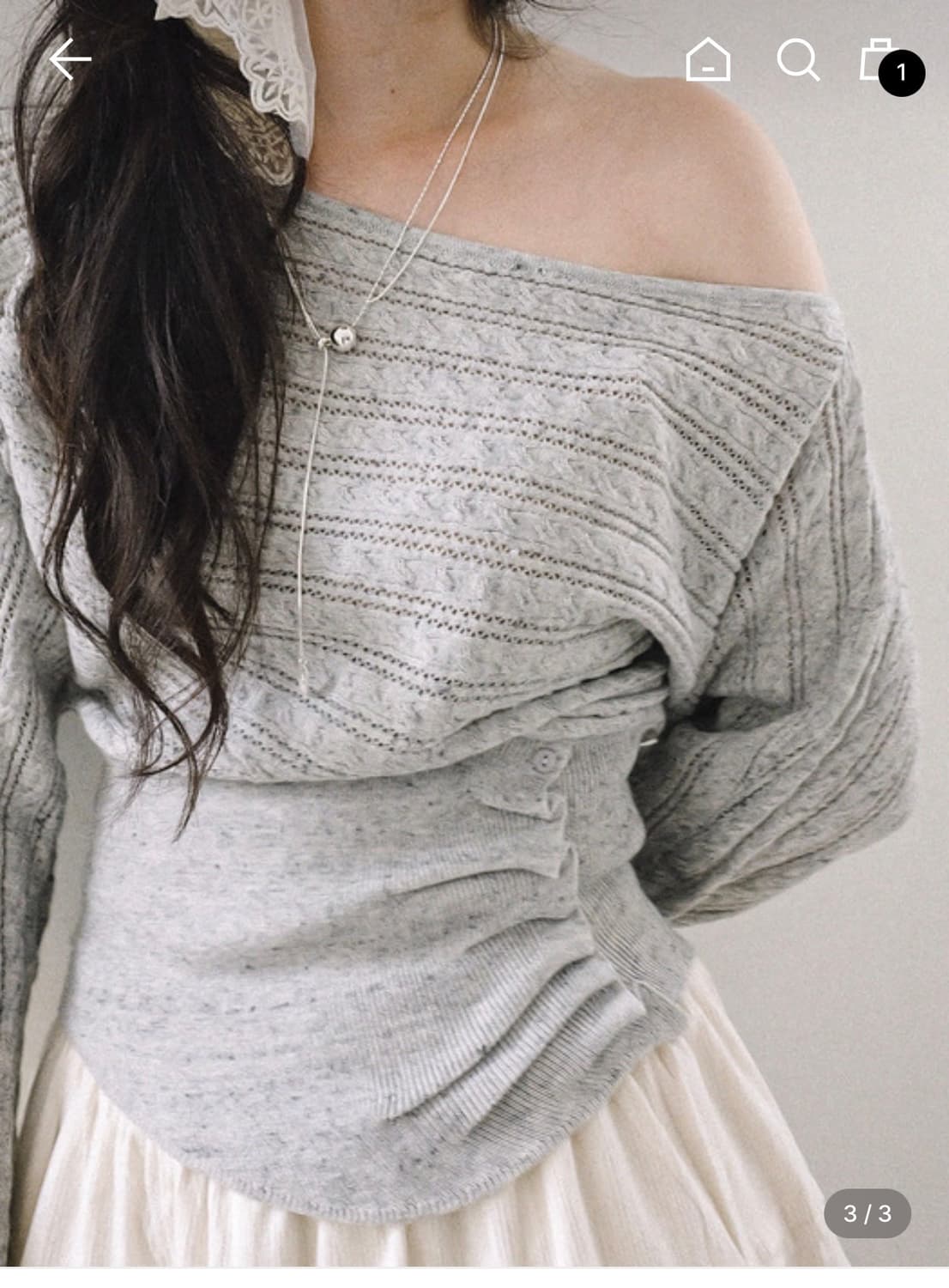 쿨키튼 오프숄더 러블리 니트 상의 상품이미지2