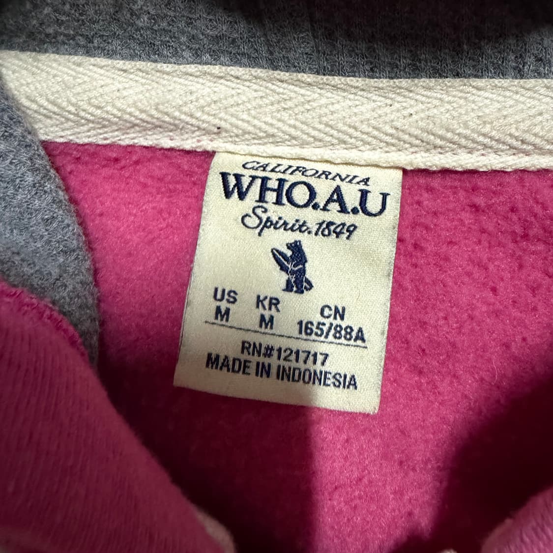 후아유 핑크 후드집업 m 상품이미지3