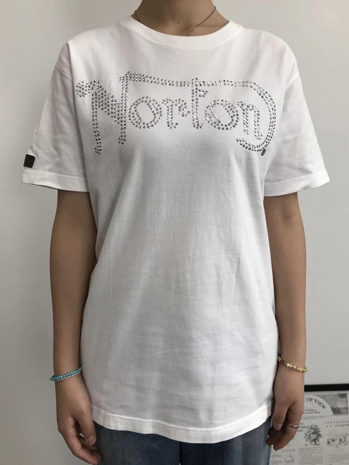Norton Rhinestone Logo Slim Fit Tee 상품이미지3