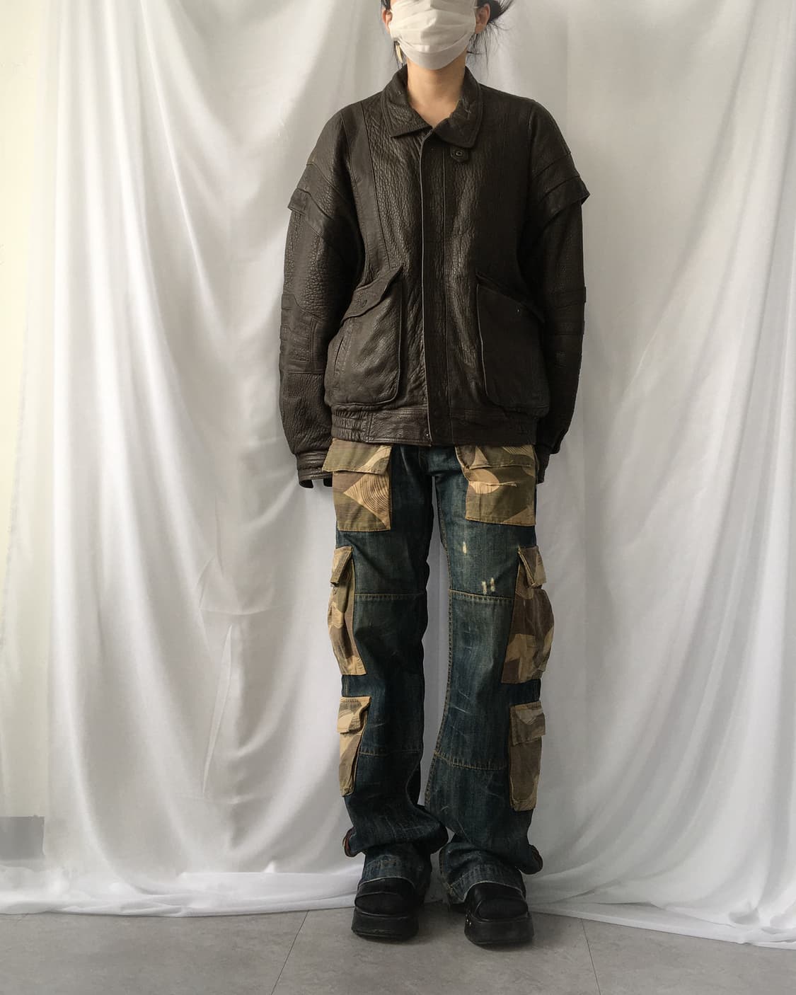 Leather bomber brown jacket 상품이미지9