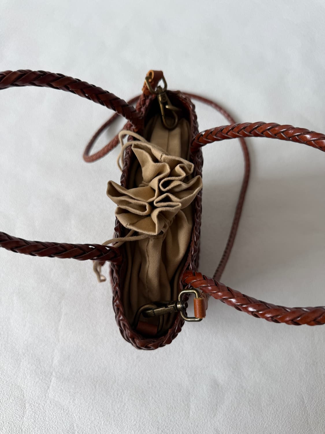 Pre owned 레더 위밍 토트 숄더백 상품이미지3