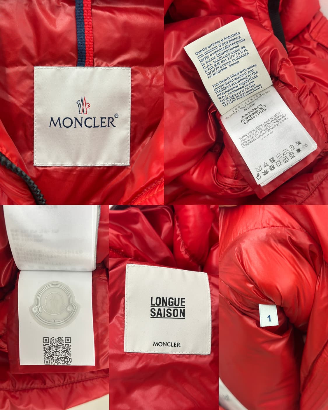 몽클레어 BLEU 레드 경량 후드 패딩  상품이미지10