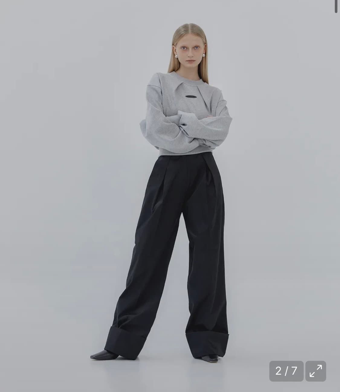 트리밍버드) Roll-up Inverted Pleats Pants BK 상품이미지2