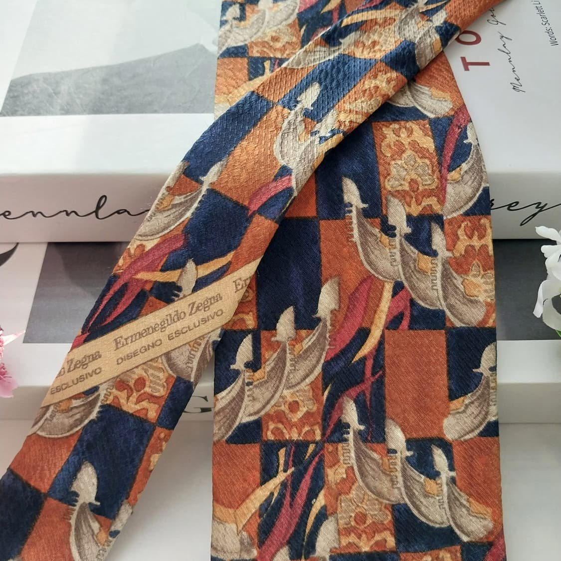 제냐 실크 네이비 아트 그래픽 넥타이 9.6cm A+등급 K1661
 상품이미지4