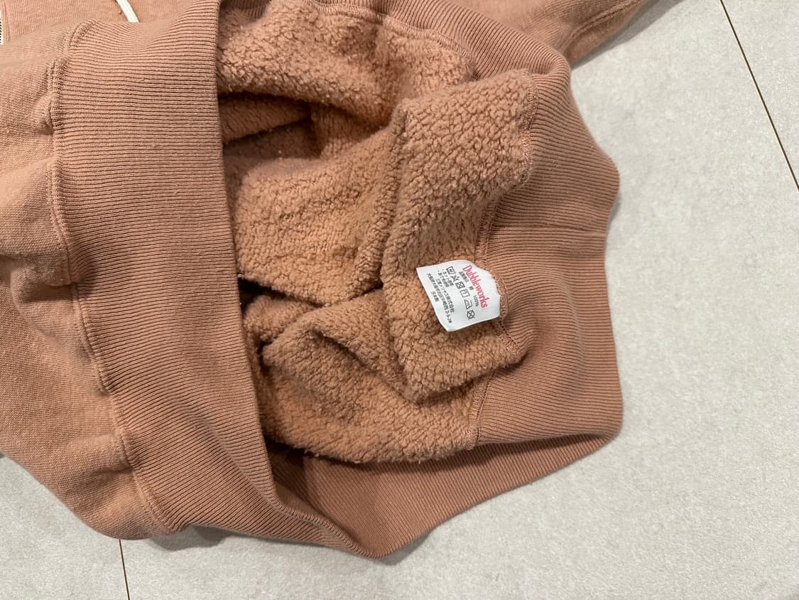 [XL] 더블웍스 하프집 후드스웻  살몬핑크 상품이미지6