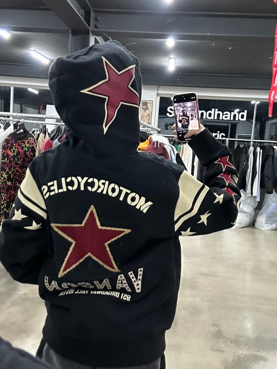 벤슨 레더 스타 패치 후드 집업 상품이미지2