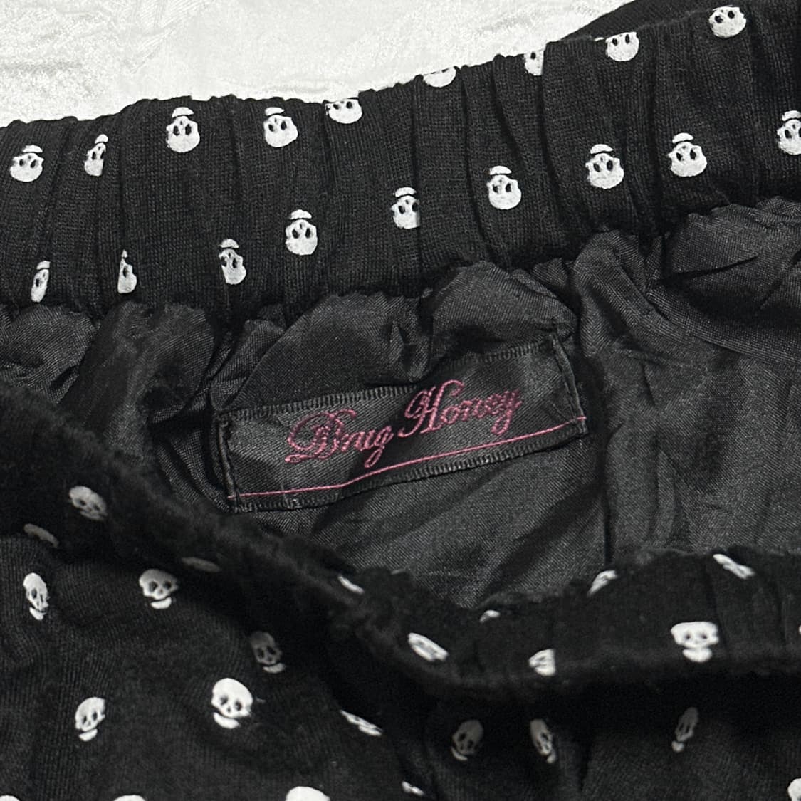 빈티지 drug honey 펑크 해골 체크 캉캉 스커트 상품이미지5