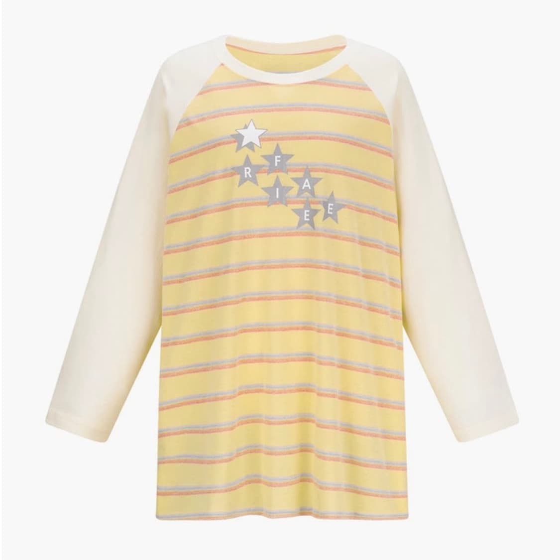 샵페어리 레인보우 레글런 티셔츠 옐로우 상품이미지1