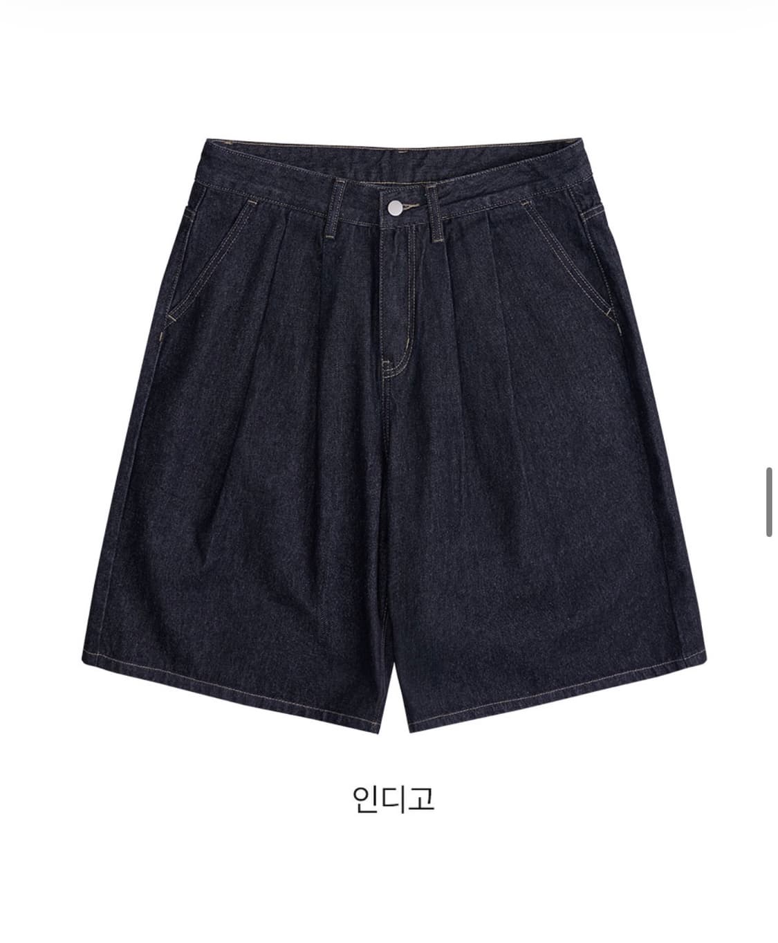 언탭트 스튜디오 인디고 와이드 데님 버뮤다 팬츠 m 상품이미지3