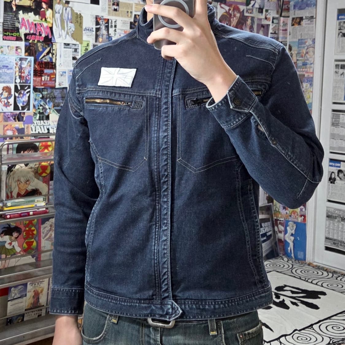 JPN 지퍼 포인트 진청 데님 워크 자켓 상품이미지1
