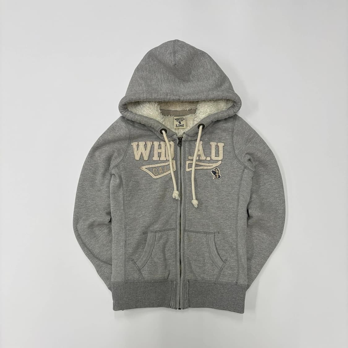 후아유 y2k 여리핏 양털 울프죠 대장급 걸즈 후드집업 희귀져지(XS) 상품이미지2