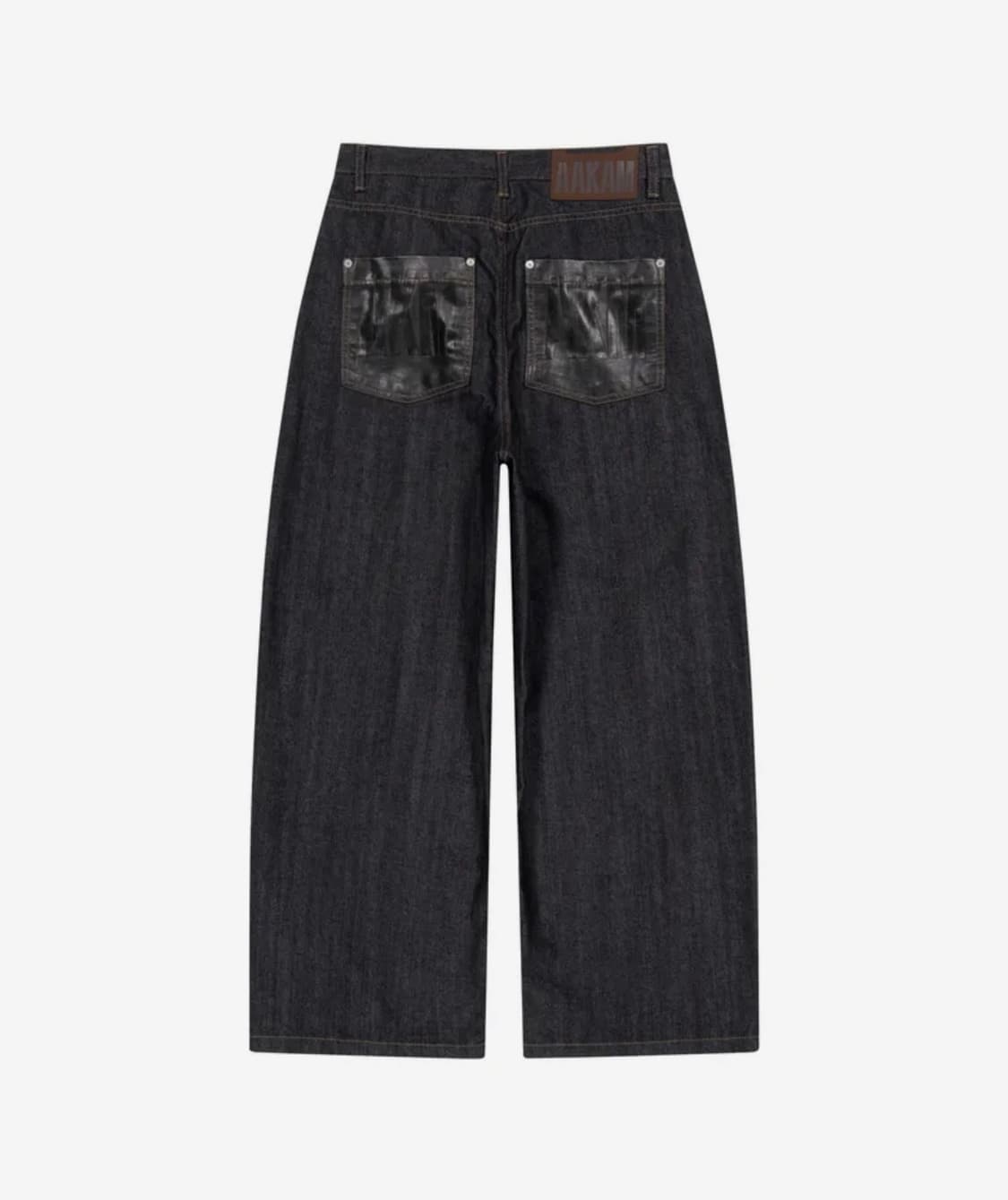 아캄 Leather Patch Denim Pants (Black) 상품이미지1