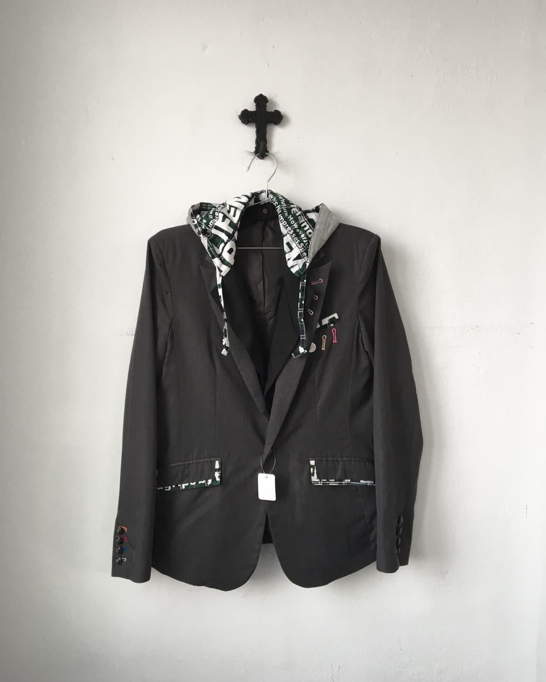 Hood layered button point jacket 상품이미지2