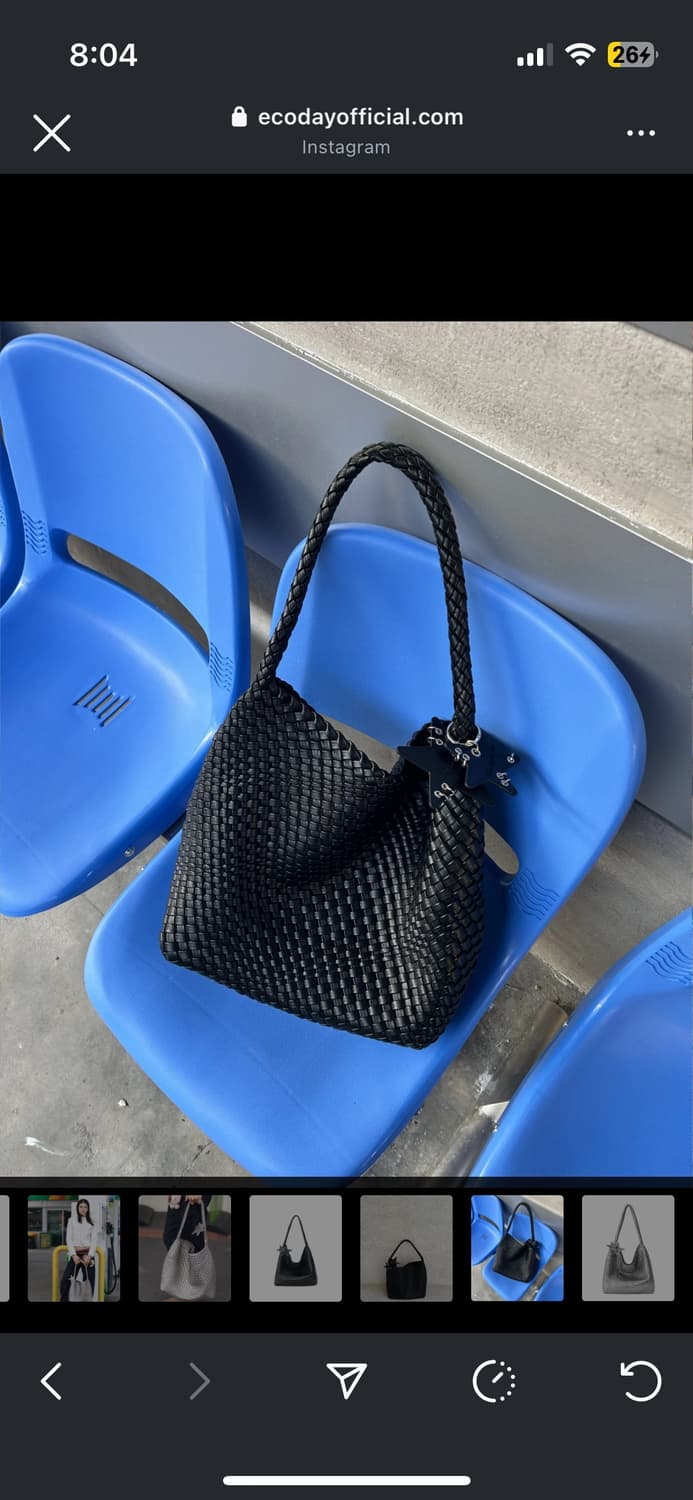 ECODAY 에코데이 숄더백 오리지널 위빙 토트백 라지 블랙 상품이미지3