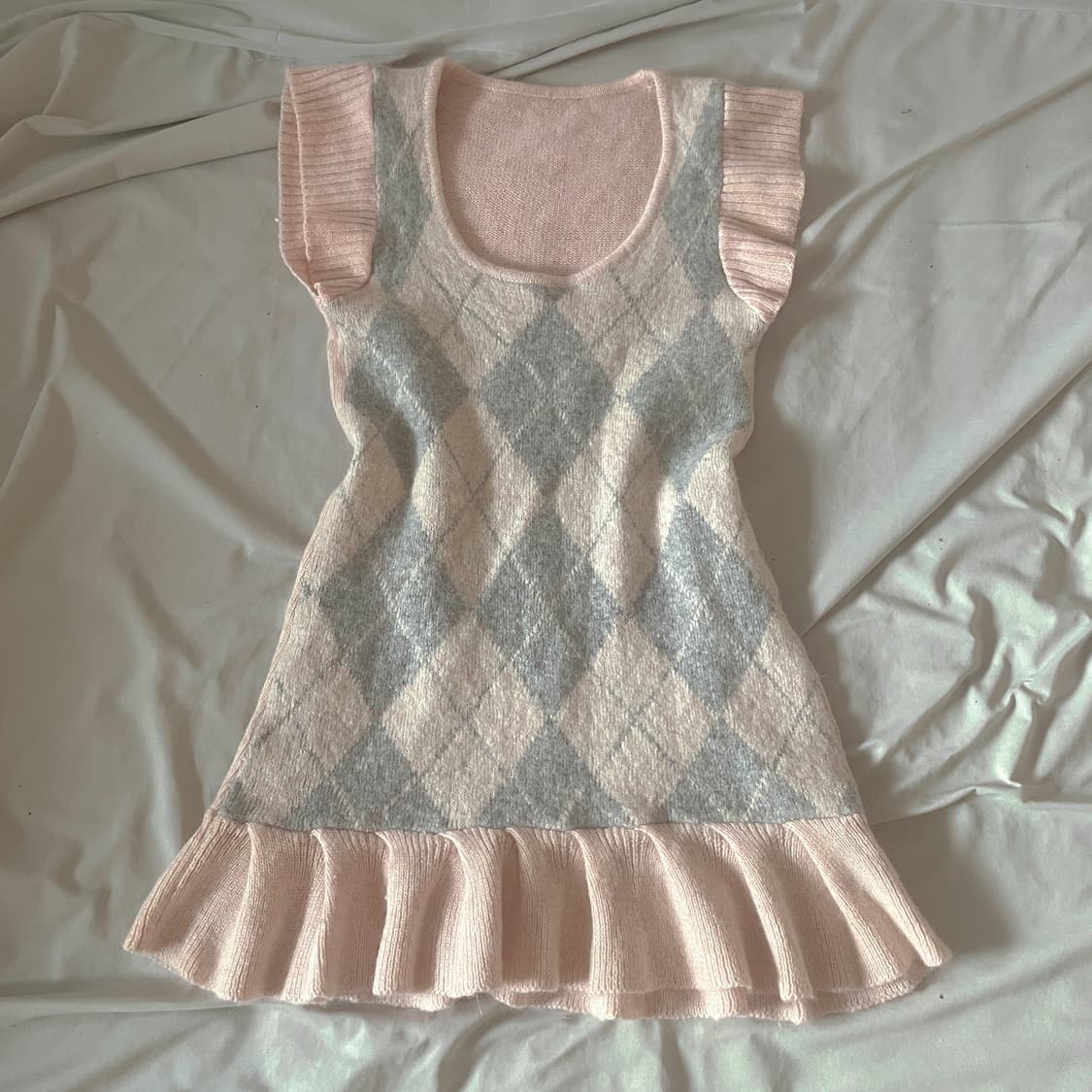 로걀탑 아가일 니트 히메갸루 오네갸루 진주 아가일 유일매물 핀터깔 하구미 상품이미지1