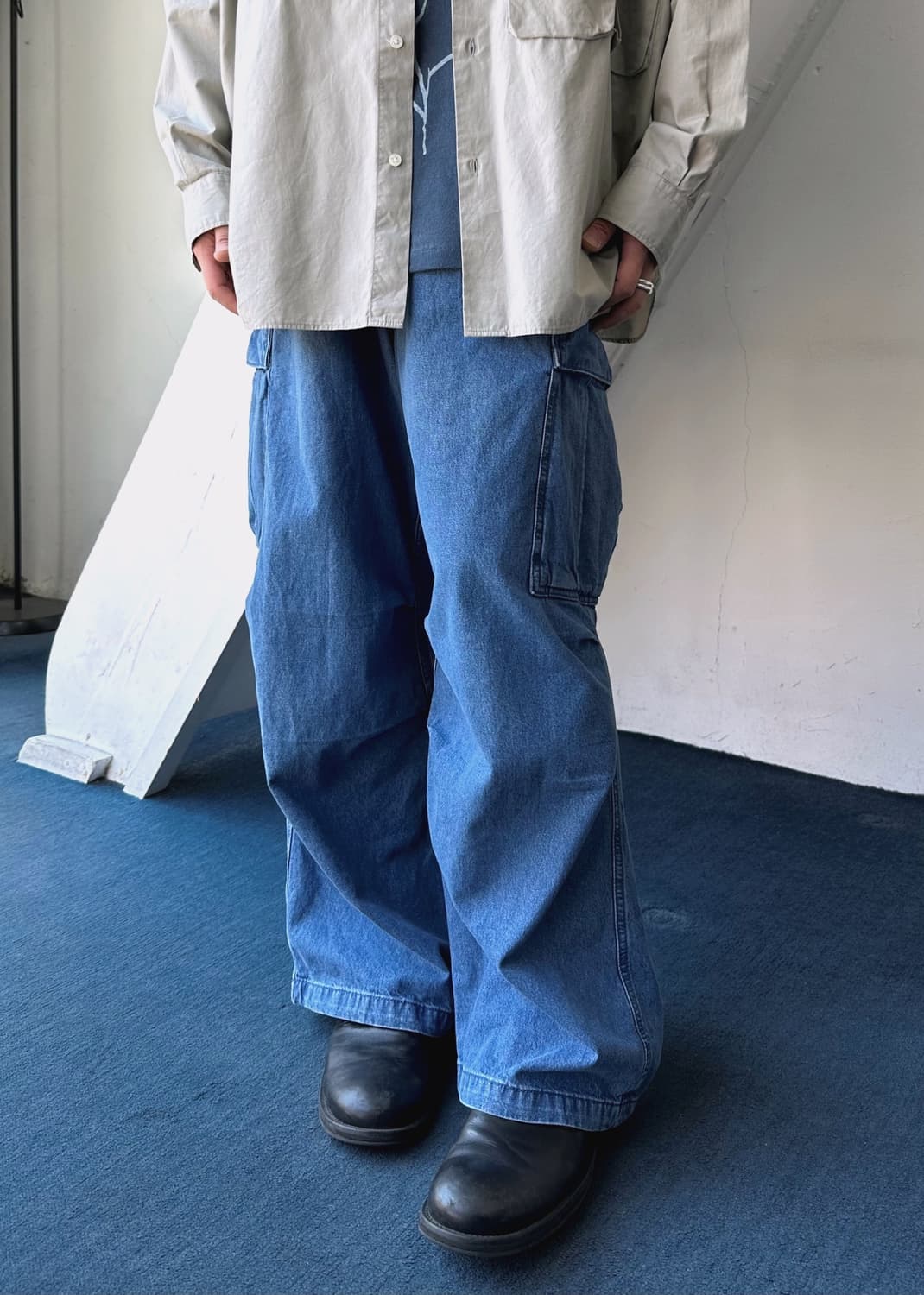 Utility design denim cargo pants 상품이미지2
