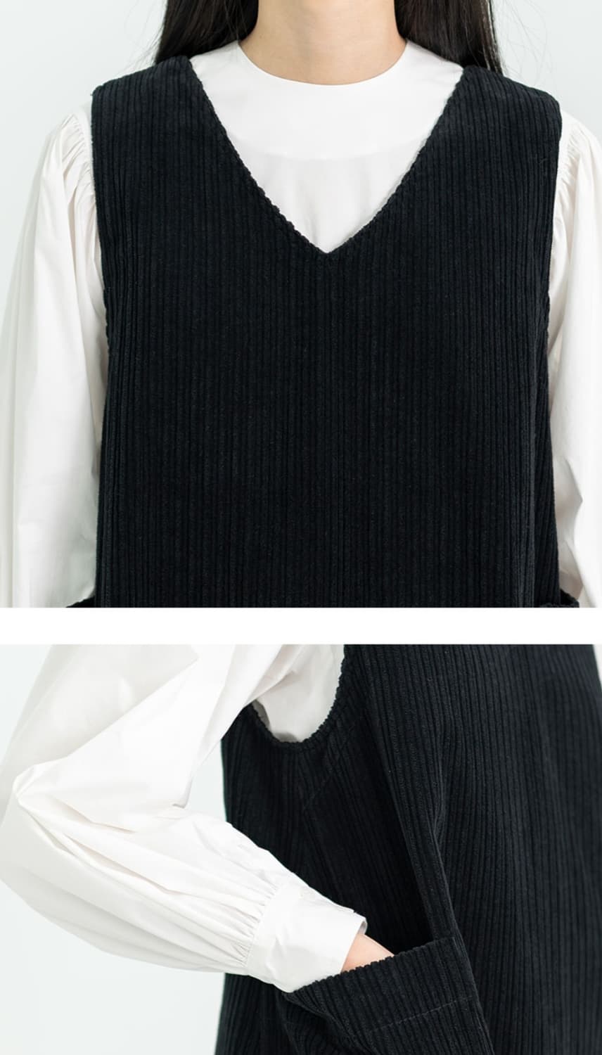 새상품) 유노이아 코듀로이 베스트 (허리끈 포함) 상품이미지4