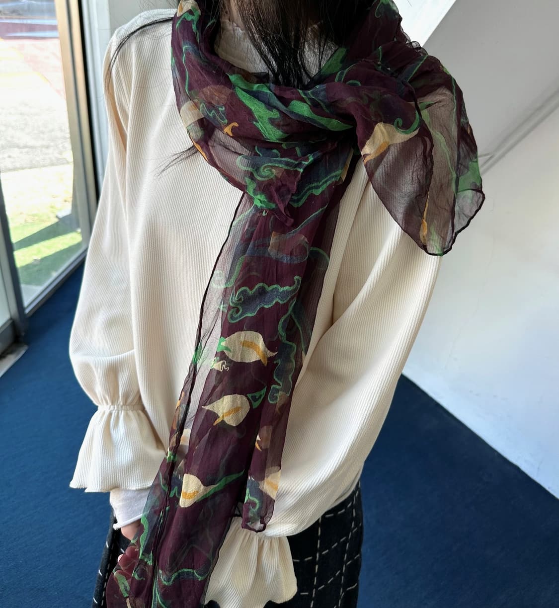 Shirred finish design stretched top 상품이미지7