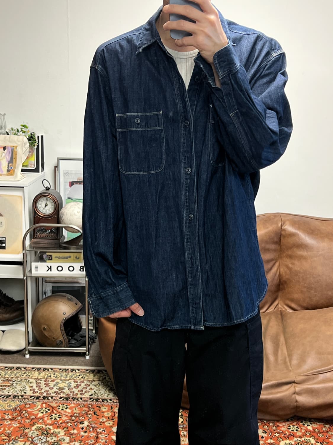 [XXL] 유니클로 투포켓 데님 셔츠 상품이미지2